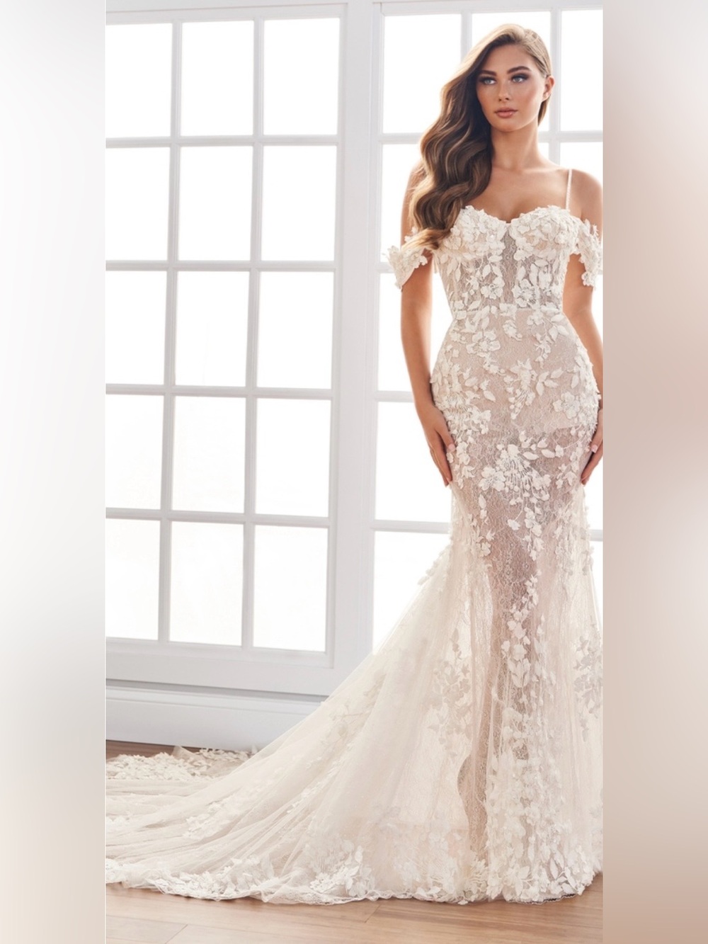 Martin Thornburg - MT1436 - Sasha Wedding Dress in White Nude. * NEVER WORN *
